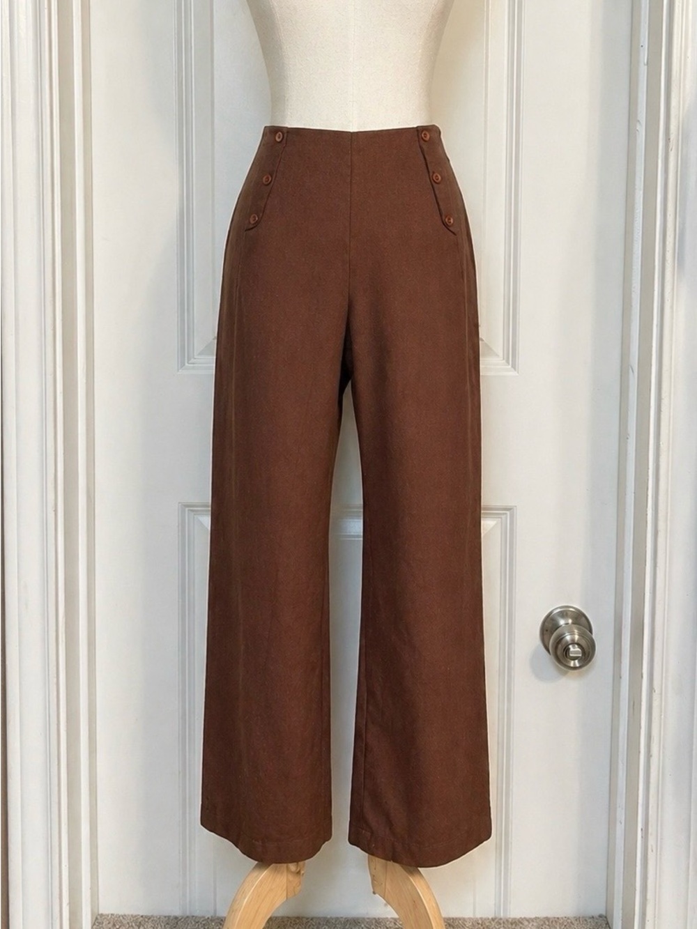 High-Waist Wide-Leg Women’s Pants in Brown